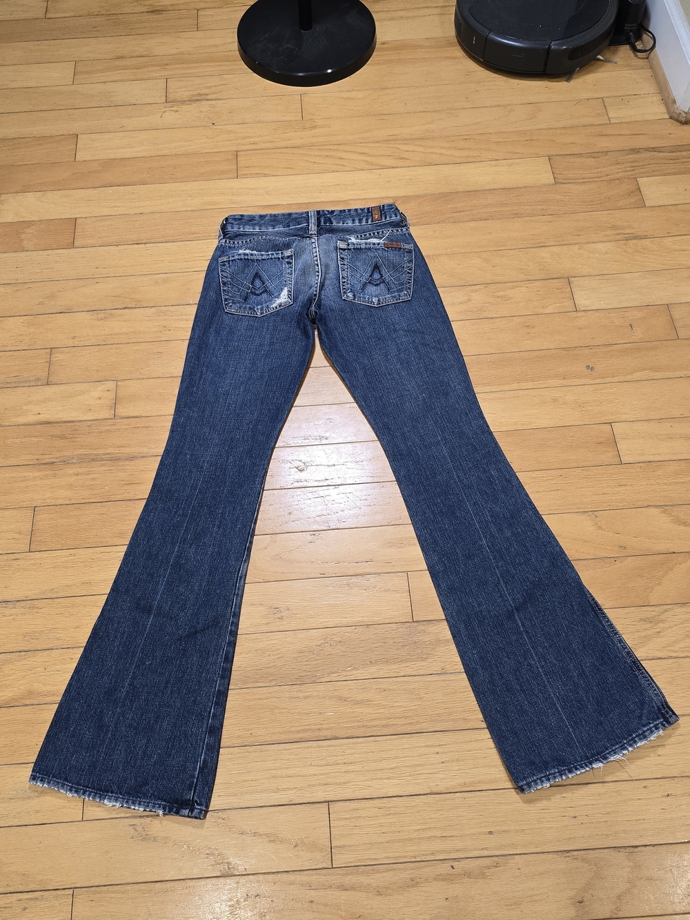 7 For All Mankind Women's Dark Blue Boot Cut Jeans - Picture 4 of 6